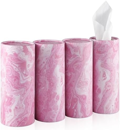 SINGARO Car Tissue Holder, 4 Pack Car Cup Holder Facial Tissues with Travel Tissue Bag, Quick and... | Amazon (US)