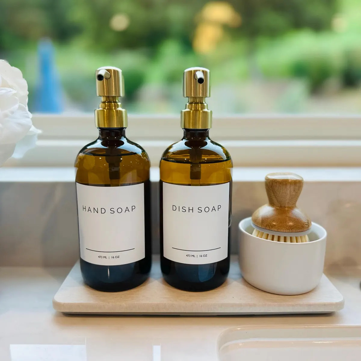 Glass Soap Dispensers with Pump 16 oz |Minimalist Refillable Hand Soap & Dish Soap Bottles with W... | Etsy (US)