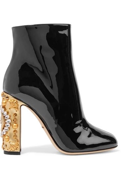 Embellished patent-leather ankle boots | NET-A-PORTER (US)