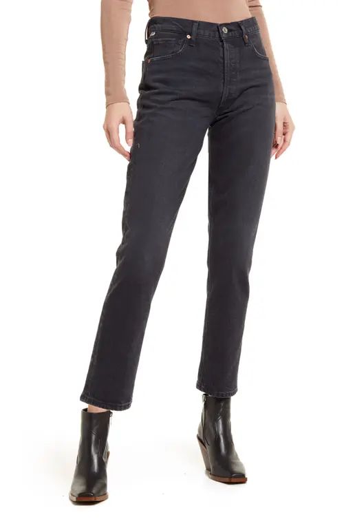 Citizens of Humanity High Waist Ankle Straight Leg Jeans in Frolic at Nordstrom, Size 24 | Nordstrom