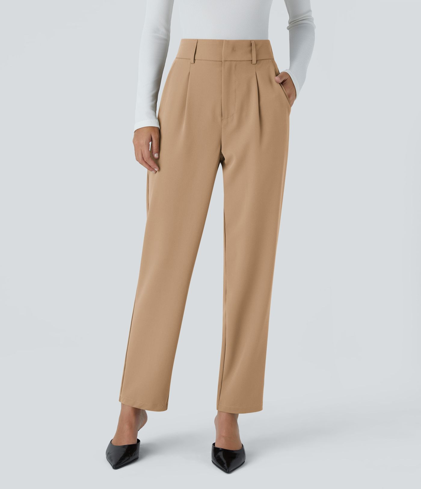 Women\u2019s Halara Flex\u2122 High Waisted Pocket Solid Work Tapered Trousers - Halara | Halara UK