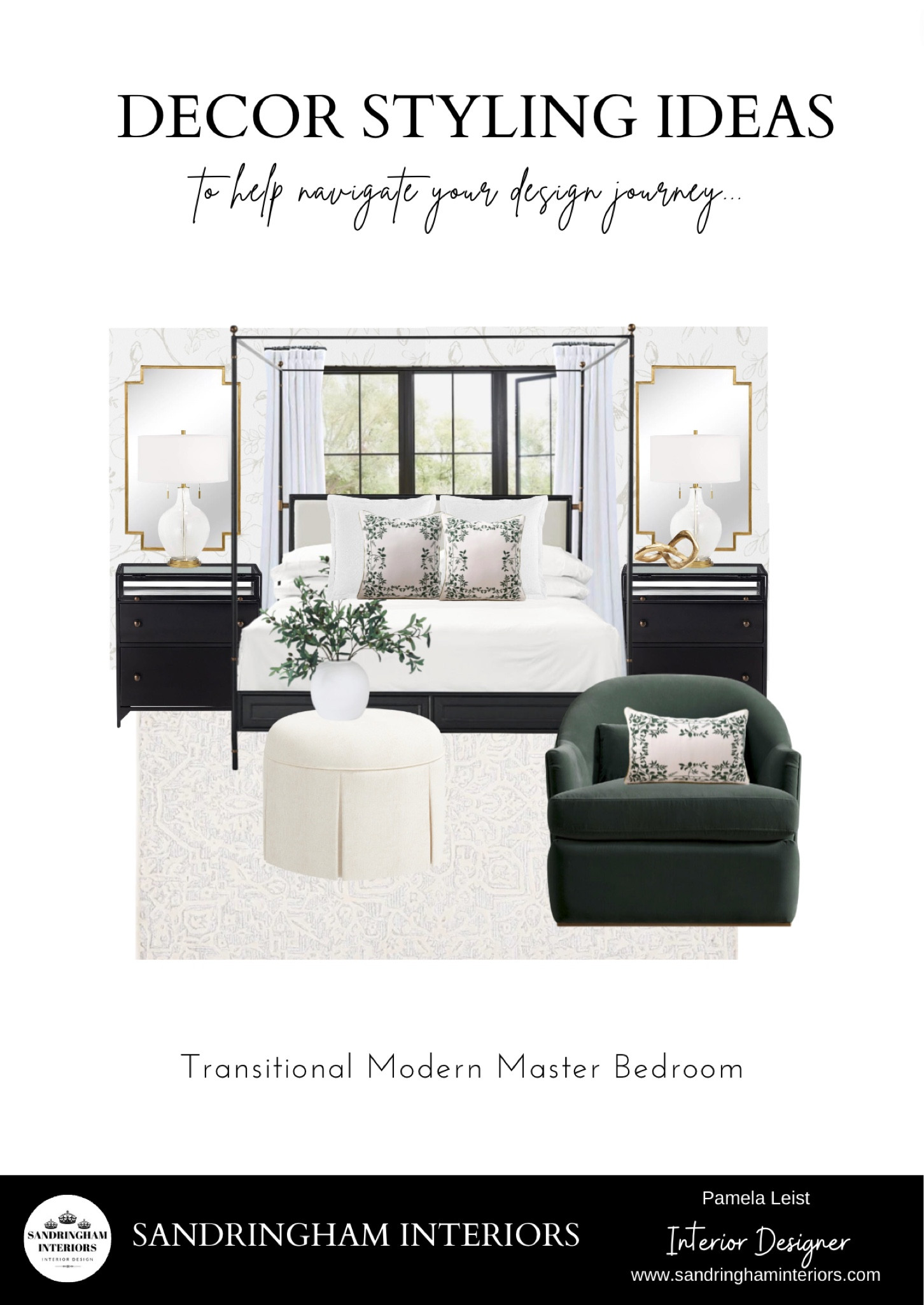 Transitional Modern Bedroom Home Decor Ideas

Bedframe
Nightstands 
Rugs
Table lamps
Armoire
Ottomans
Drapes
Armchair

#LTKhome #LTKFind