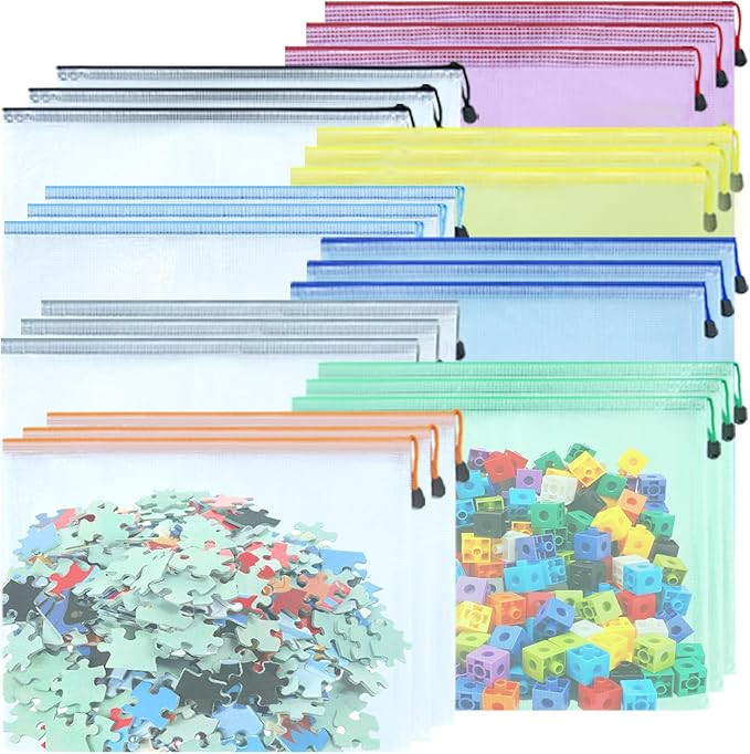 24 Pack A3 Mesh Zipper Pouch Bags,Waterproof & Durable for Organizing | Amazon (US)