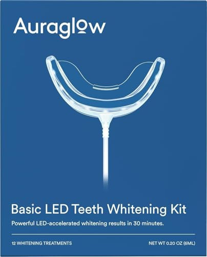 Auraglow Teeth Whitening Kit, Wired LED Accelerator Light, 35% Carbamide Peroxide Teeth Whitening Gel, 12 Whitening Treatments, Whitens up to 10 Shades in 7 Days | Amazon (US)