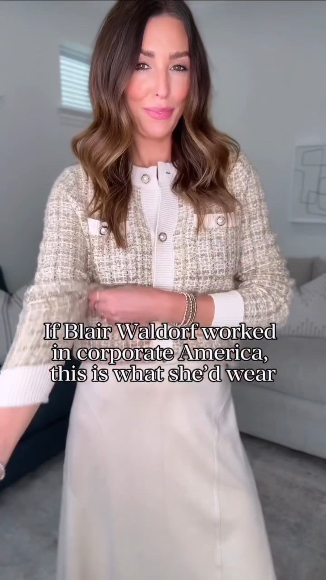 If Blair Waldorf worked in corporate America, this is what she’d wear. The perfect elevated business casual outfit, office outfit and workwear. 

Like and type “WORK” and I’ll send you the details.