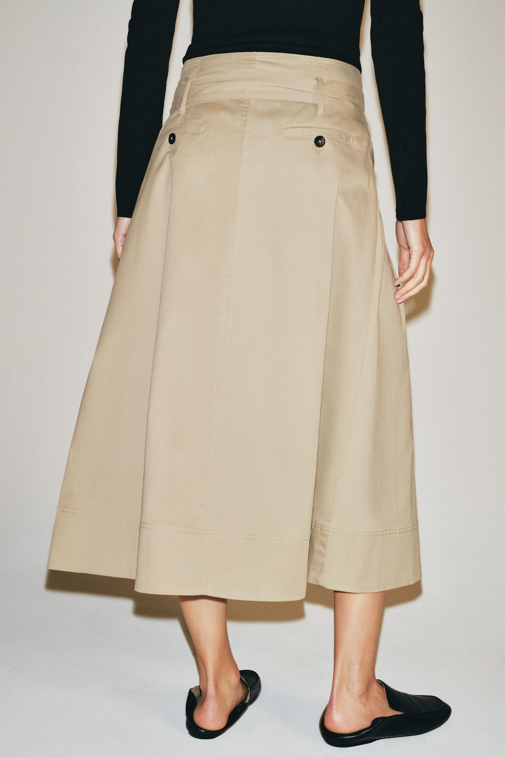 ZW COLLECTION BELTED MIDI SKIRT | Zara UK