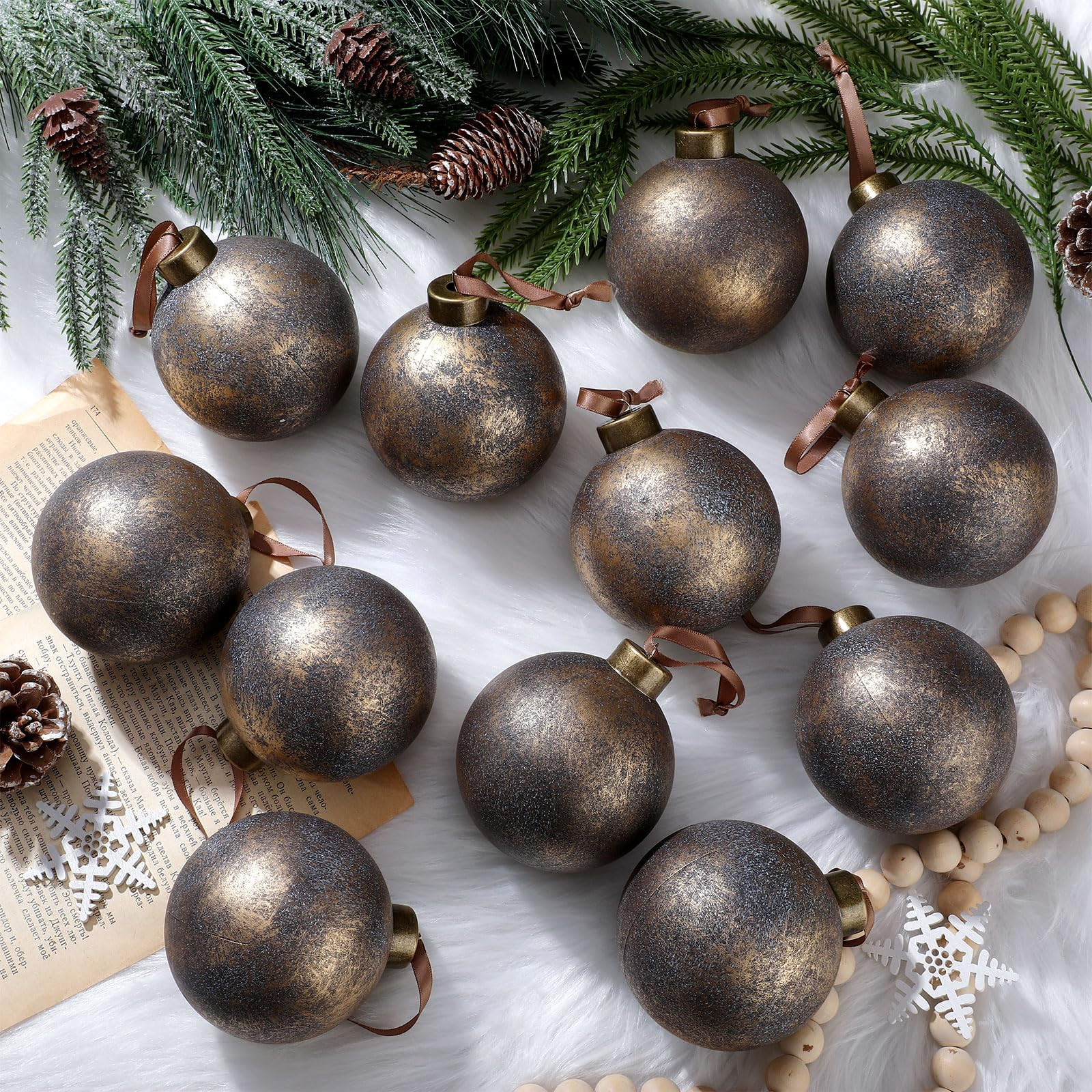 Christmas vintage rusty ball ornaments  | Amazon (US)