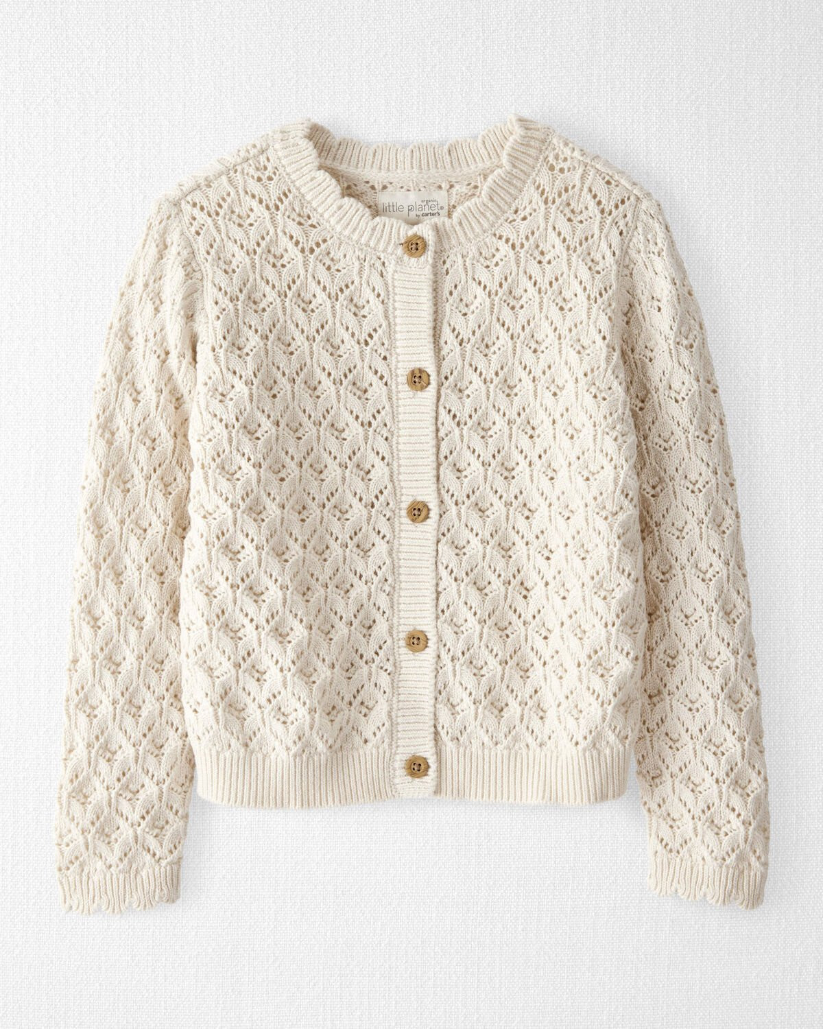 Toddler Girl Organic Cotton Pointelle Sweater Knit Cardigan | Carter's Inc