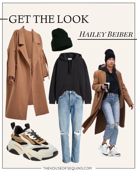 Hailey Beiber inspired Look for Less! Camel coat casual fall outfit. Chunky sneakers

Follow my shop @thehouseofsequins on the @shop.LTK app to shop this post and get my exclusive app-only content!

#liketkit 
@shop.ltk
https://liketk.it/3OR00

#LTKSeasonal #LTKsalealert #LTKstyletip