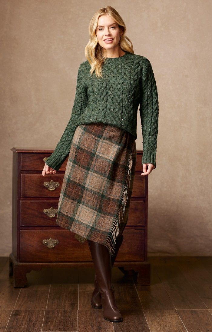 Ladies Tweed Fringed Skirt | The House Of Bruar