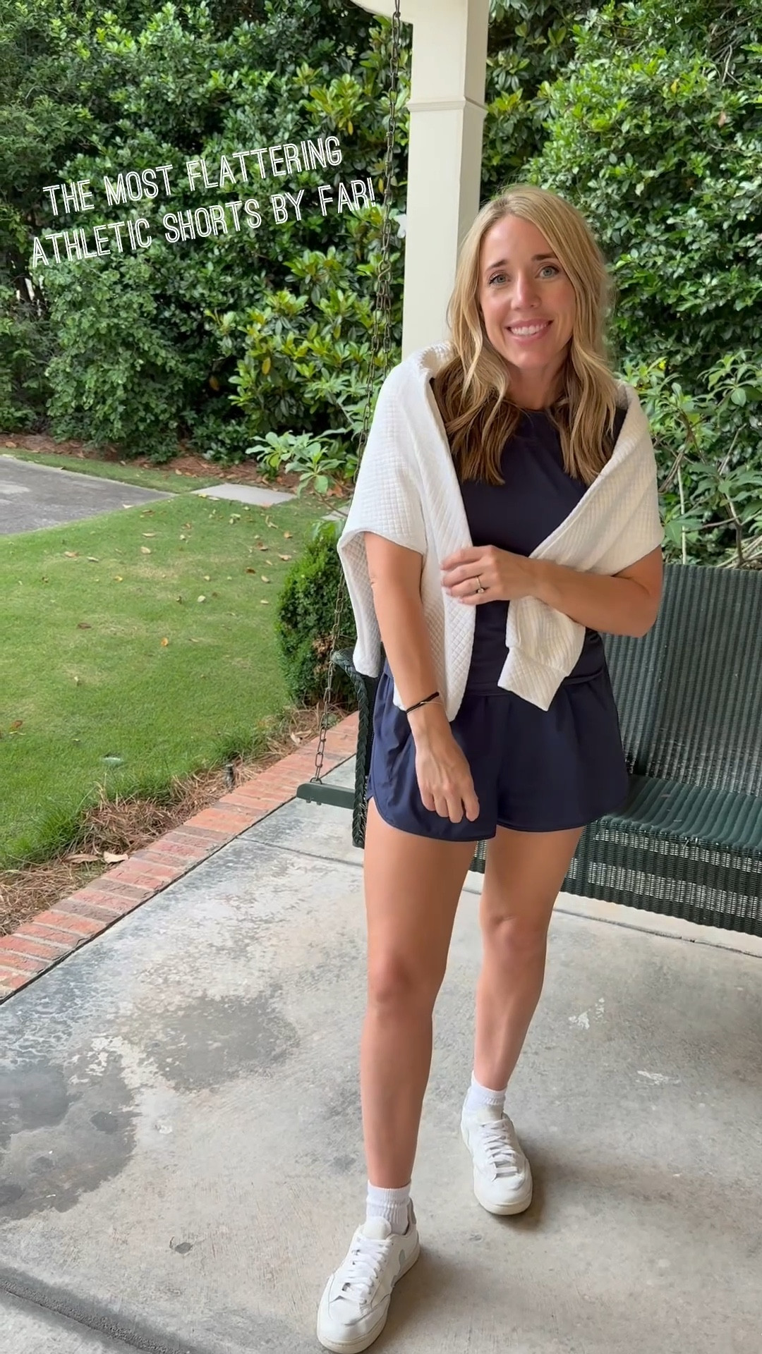 The most flattering Athletic shorts by far! I am LOVING these new styles from a newer brand. Also throw this DS flag sweater over your shoulders if you need a little layer on top!

#LTKFindsUnder100 #LTKFindsUnder50 #LTKActive