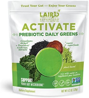 Laird Superfood Activate Prebiotic Daily Greens Powder Drink Supplement, Himalayan Shilajit Powder a | Amazon (US)