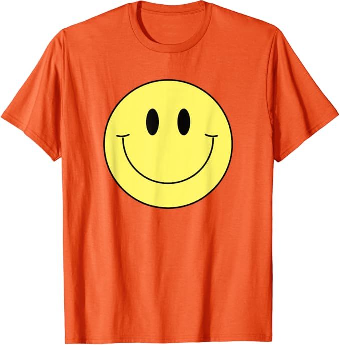 70s Yellow Smile Face Shirt Cute Happy Peace Smiling Face T-Shirt | Amazon (US)