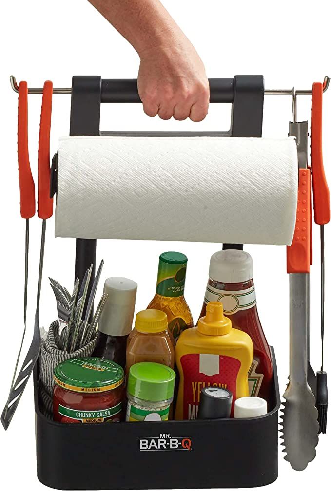 Mr. Bar-B-Q Adjustable Grilling Caddy | Store all your Grilling Accessories in One Place | Roller... | Amazon (US)