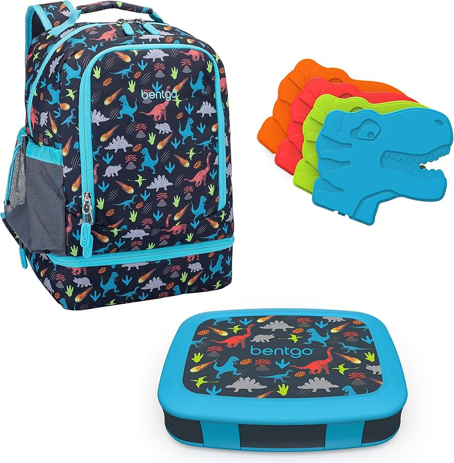 Bentgo 2-in-1 Backpack & Insulated Lunch Bag Set With Kids Prints Lunch Box and 4 Reusable Ice Pa... | Amazon (US)