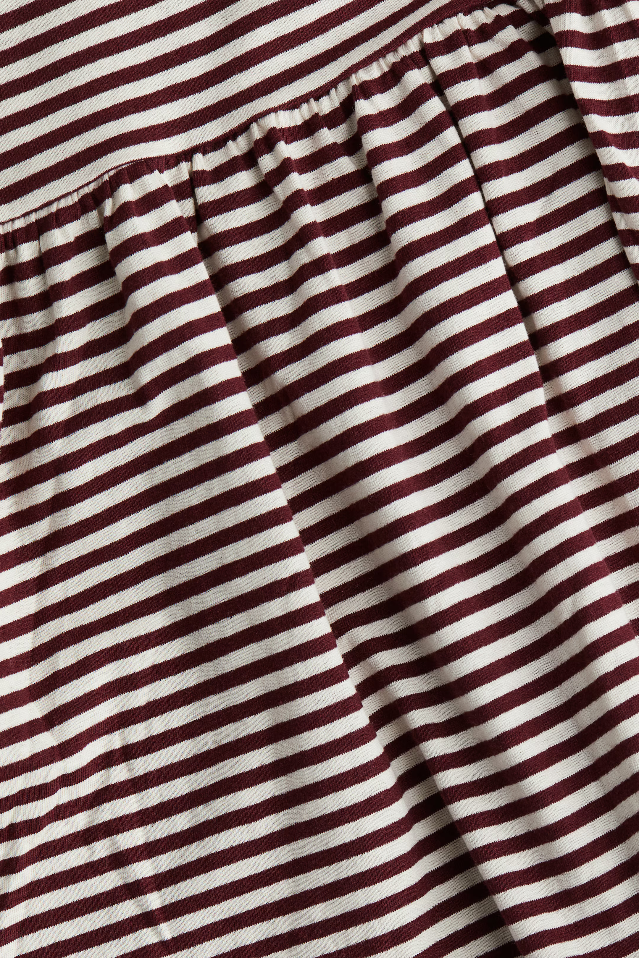 Cotton Jersey Dress with Shoulder Straps - Dark red/striped - Kids | H&M US | H&M (US + CA)