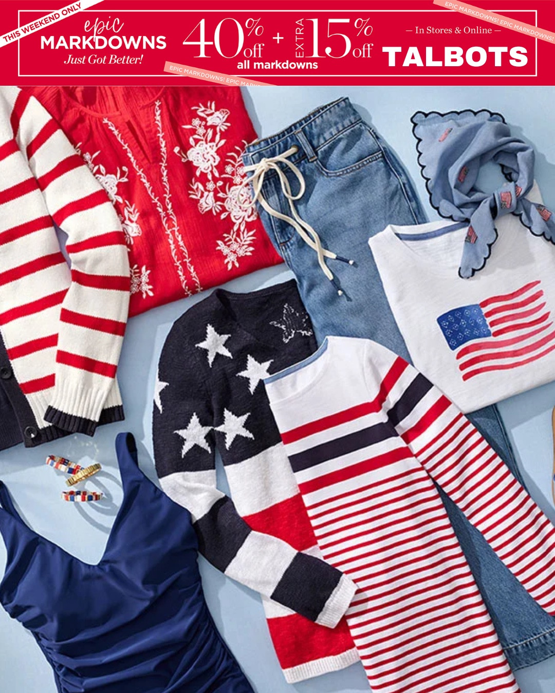 SALE ALERT!!! TALBOTS has a SALE for 40% OFF + an additional 15% OFF 🎉🎉 
Click any photo and browse the site!!
Check out their Americana Collection for Memorial Day Weekend 🇺🇸 

Summer Outfit - Country Concert Outfit - WorkWear - Travel - SALE 
Graduation - Vacation 

#liketkit #LTKstyletip #LTKfindsunder100 #LTKtravel #LTKsalealert #LTKworkwear #LTKover40 #LTKstyletip

Follow my shop @fashionistanyc on the @shop.LTK app to shop this post and get my exclusive app-only content!

#liketkit #LTKSeasonal
@shop.ltk
https://liketk.it/4GjmF