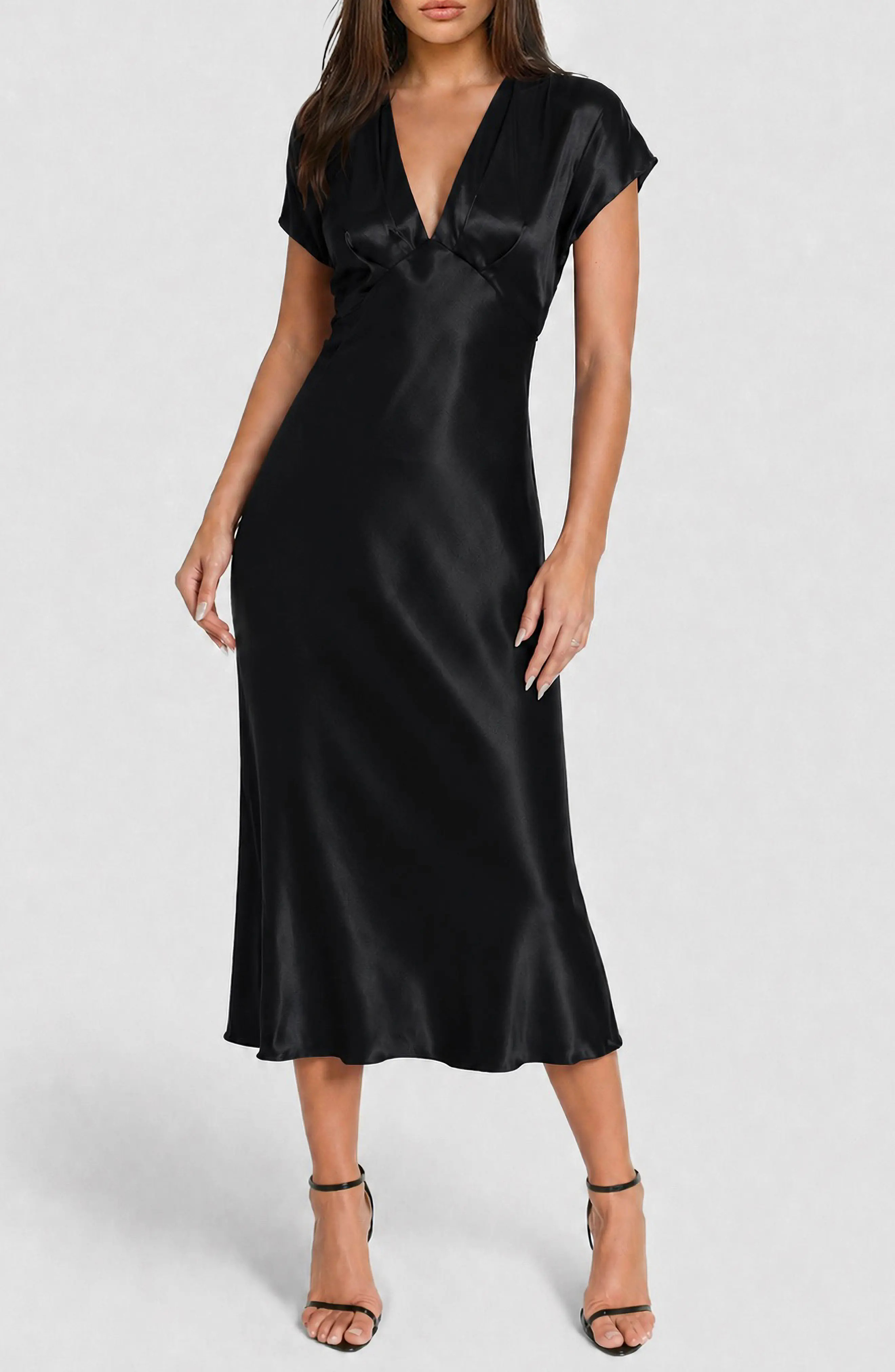 Satin Cap Sleeve Midi Dress (Women) | Nordstromrack | Nordstrom Rack