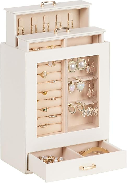 Homde Jewelry Organizer Girls Women Jewelry Box for Necklaces Rings Earrings Gift Bracelets Stora... | Amazon (US)