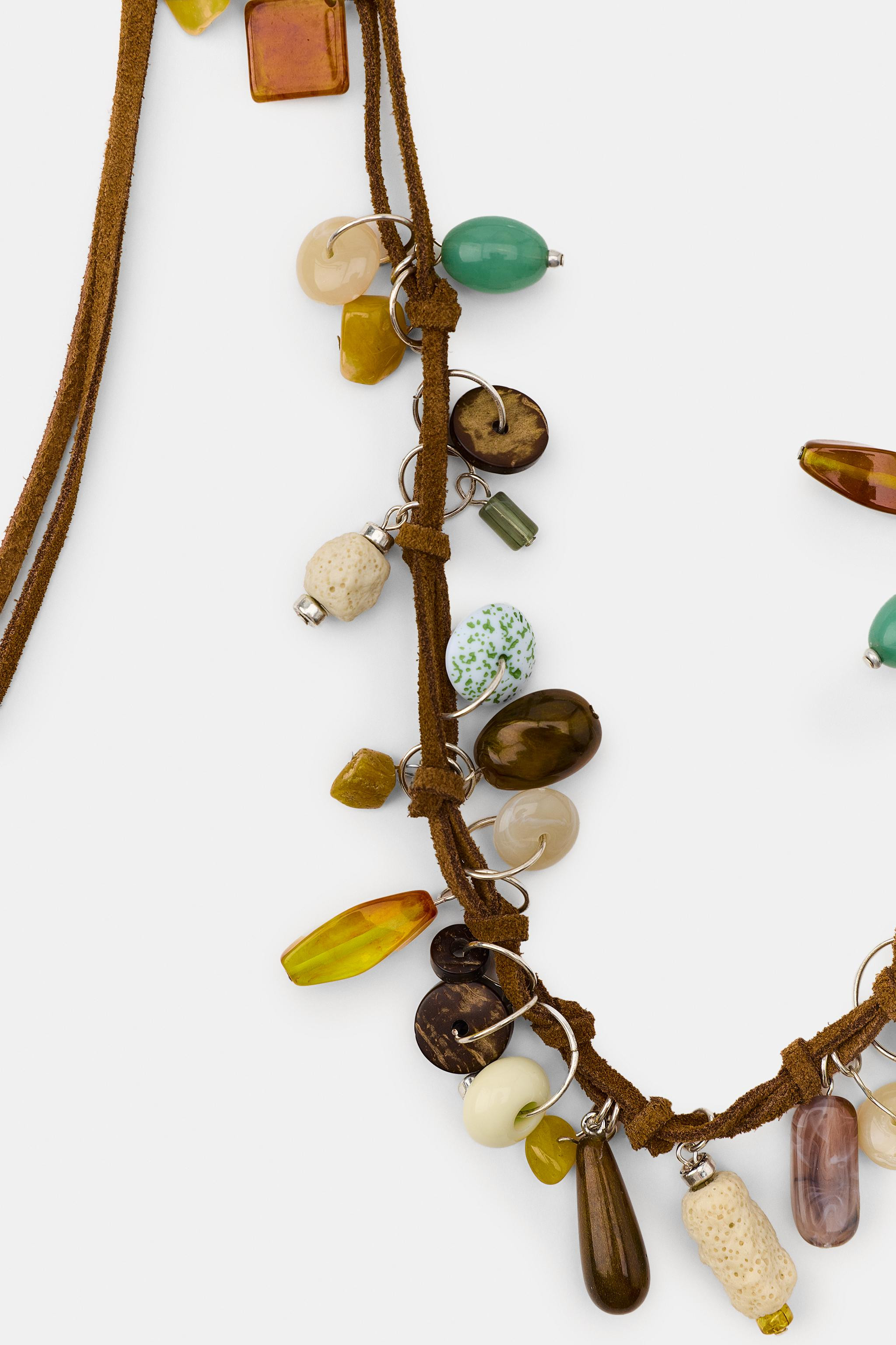 MULTIPOSITION CORD NECKLACE WITH STONES | Zara US
