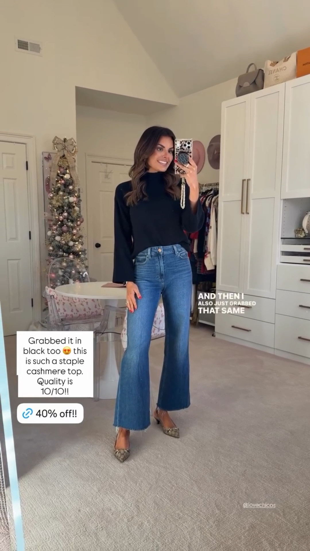 Grabbed this Cashmere top in black too 😍 this is such a staple top. Quality is 10/10!! 

40% off at Chico’s 

Wearing an XS 

#LTKHoliday #LTKSaleAlert #LTKSeasonal