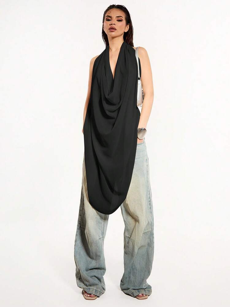 Chiffon Cowl Neck  | SHEIN