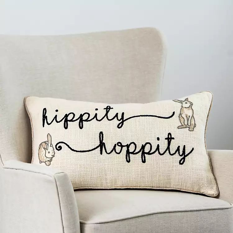 New! Hippity Hoppity Bunny Easter Throw Pillow | Kirkland's Home