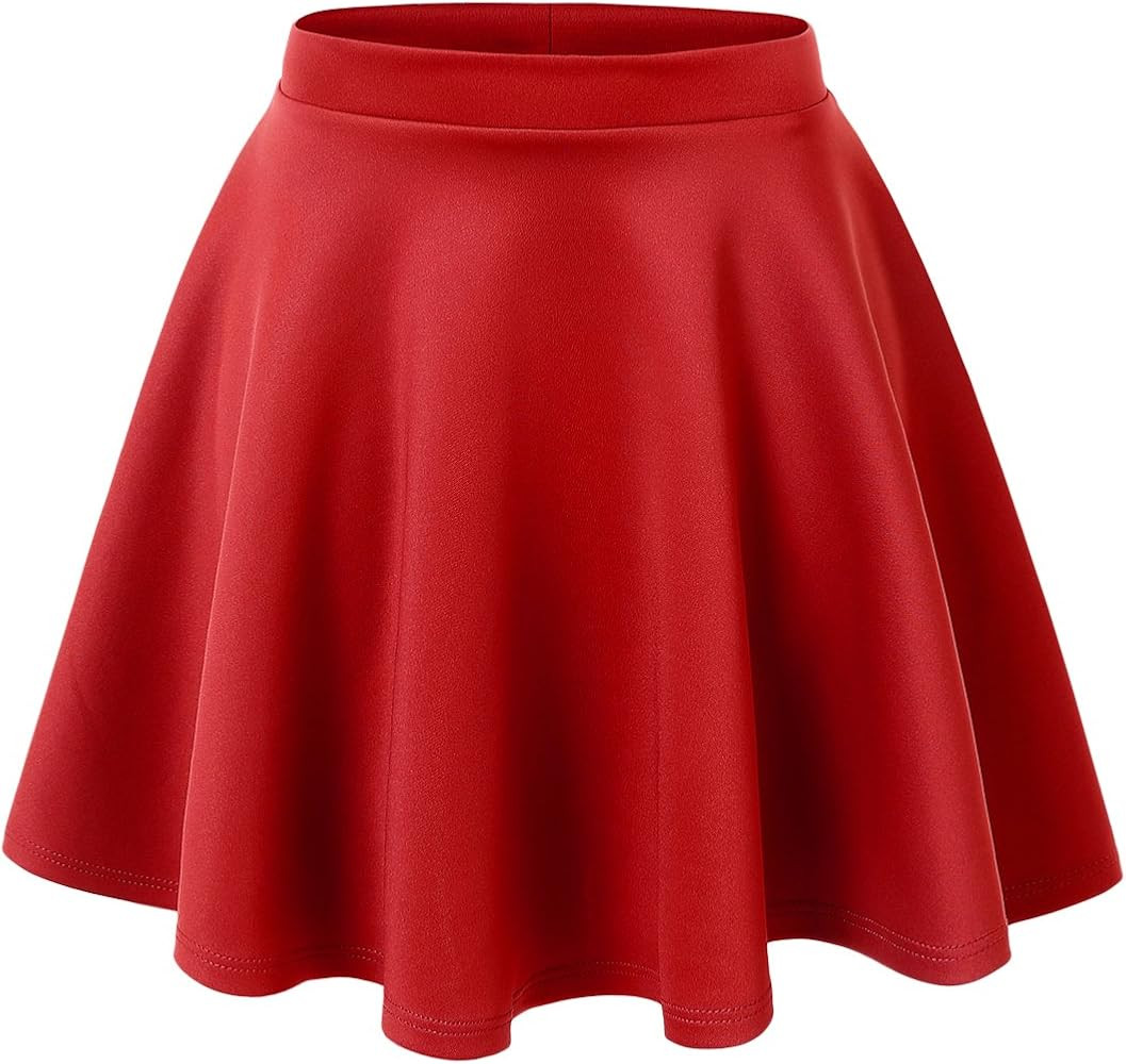 Made By Johnny Women's Basic Versatile Stretchy Flared Casual Mini Skater Skirt XS-3XL Plus Size | Amazon (US)