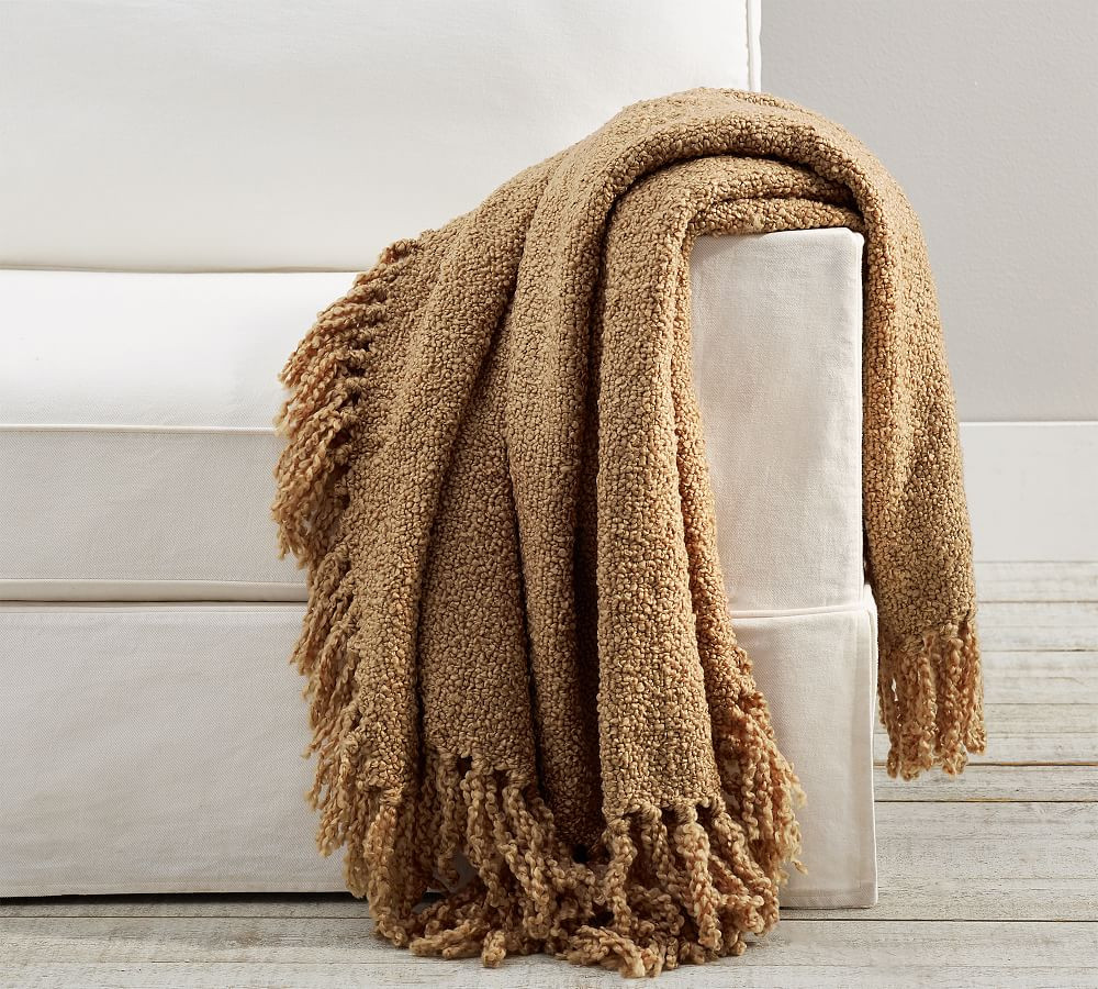 Dreamy Handwoven Fringe Throw, Camel, 50"" x 60 | Pottery Barn (US)