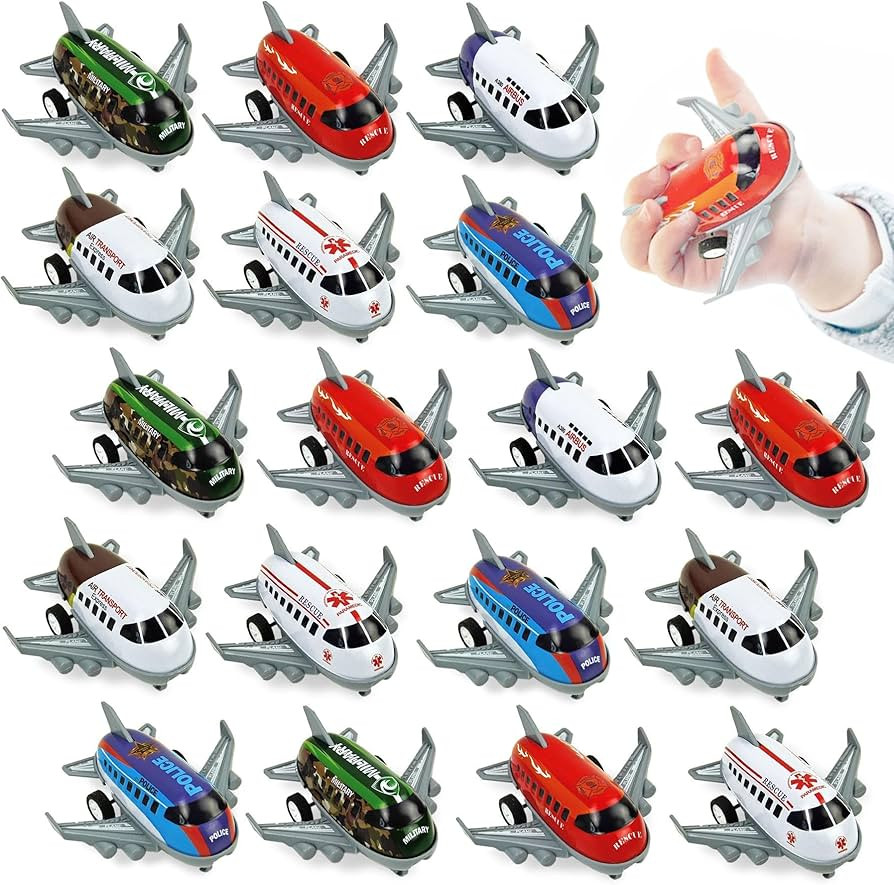 Vileafy 18 Toy Airplanes, Mini Pull Back Toys for Kids 3-5 Years Old Plane Party Favors, Treasure... | Amazon (US)