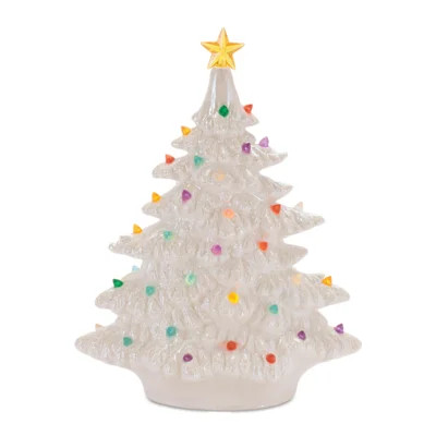 Lighted Ceramic Christmas Tree with Multicolor Bulbs 11"H | Wayfair North America