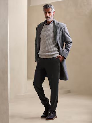Tailored-Fit Wool Blend Trouser | Banana Republic Factory