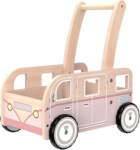 Wooden Baby Walker,Push Walker Bus for Boys and Girls, Stand & Learn Push Walker for Toddlers 1-3... | Amazon (US)