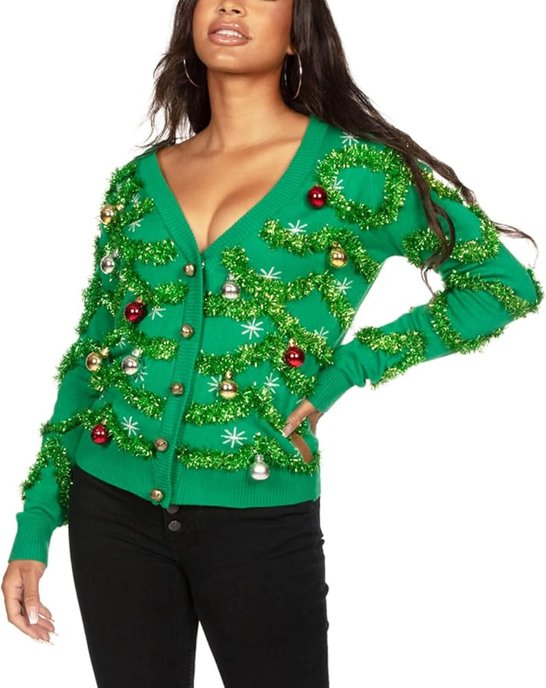 Tipsy Elves Classic Cute Cardigan Ugly Christmas Sweaters for Women with Fun Patterns and Animals | Amazon (US)