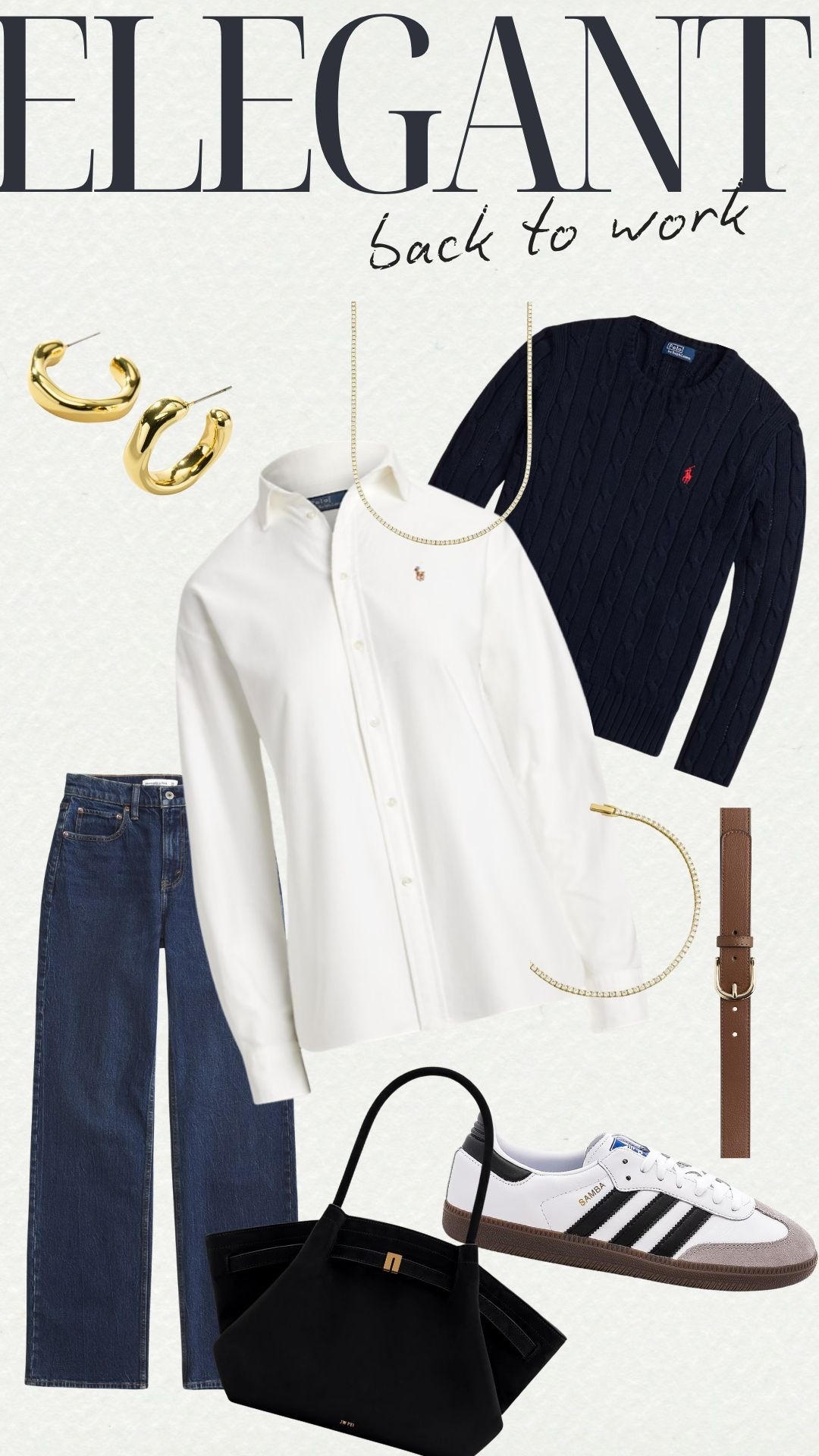 🚨@abercrombie denim is on sale🚨 perfect denim to dress up/down an outfit 🙌🏼 

Love this more casual vibe, but still elevated with dark wash jeans, a button down, and @ralphlauren cable knit 🤍 

#LTKgrwm #LTKWorkwear #LTKootd
