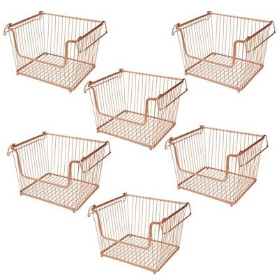 mDesign Metal Stackable Kitchen Storage Basket with Handles | Target
