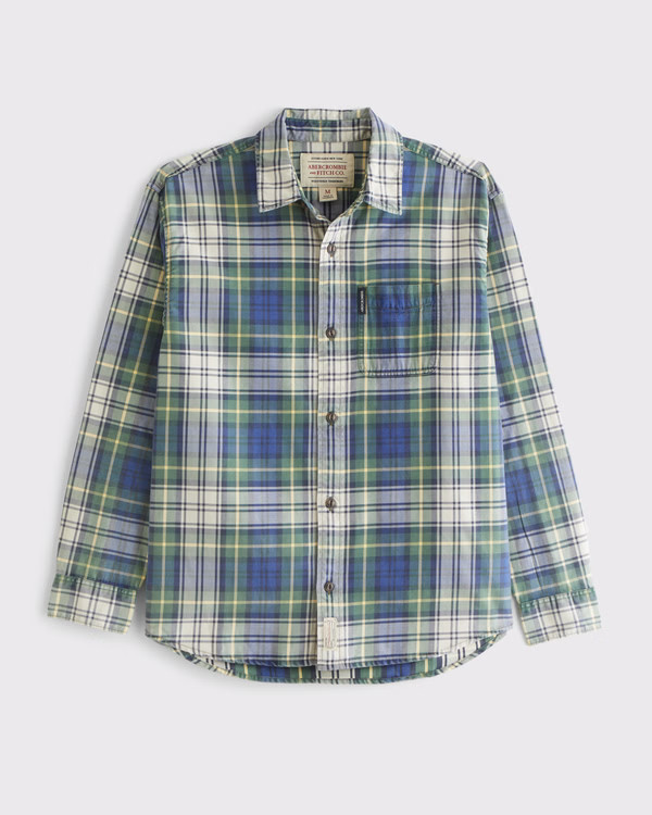 Women's Plaid Button-Up Shirt | Women's | Abercrombie.com | Abercrombie & Fitch (UK)