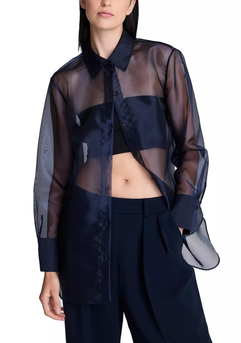 Women's Oversized Button Front Long Sleeve Shirt | Belk