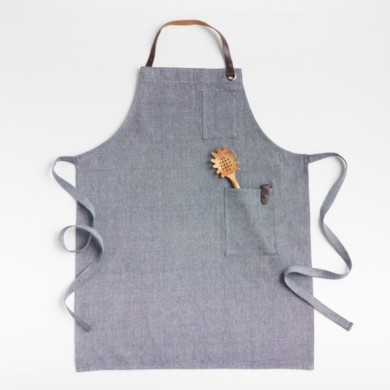 Denim Baking Kitchen Cooking Apron with Pockets + Reviews | Crate & Barrel | Crate & Barrel