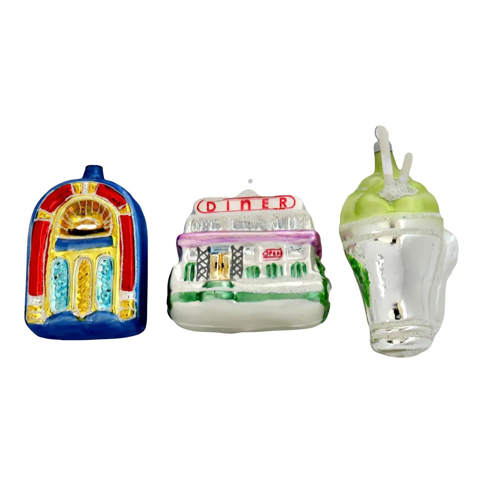 Mercury Glass Ornament's, Set of 3 | Chairish