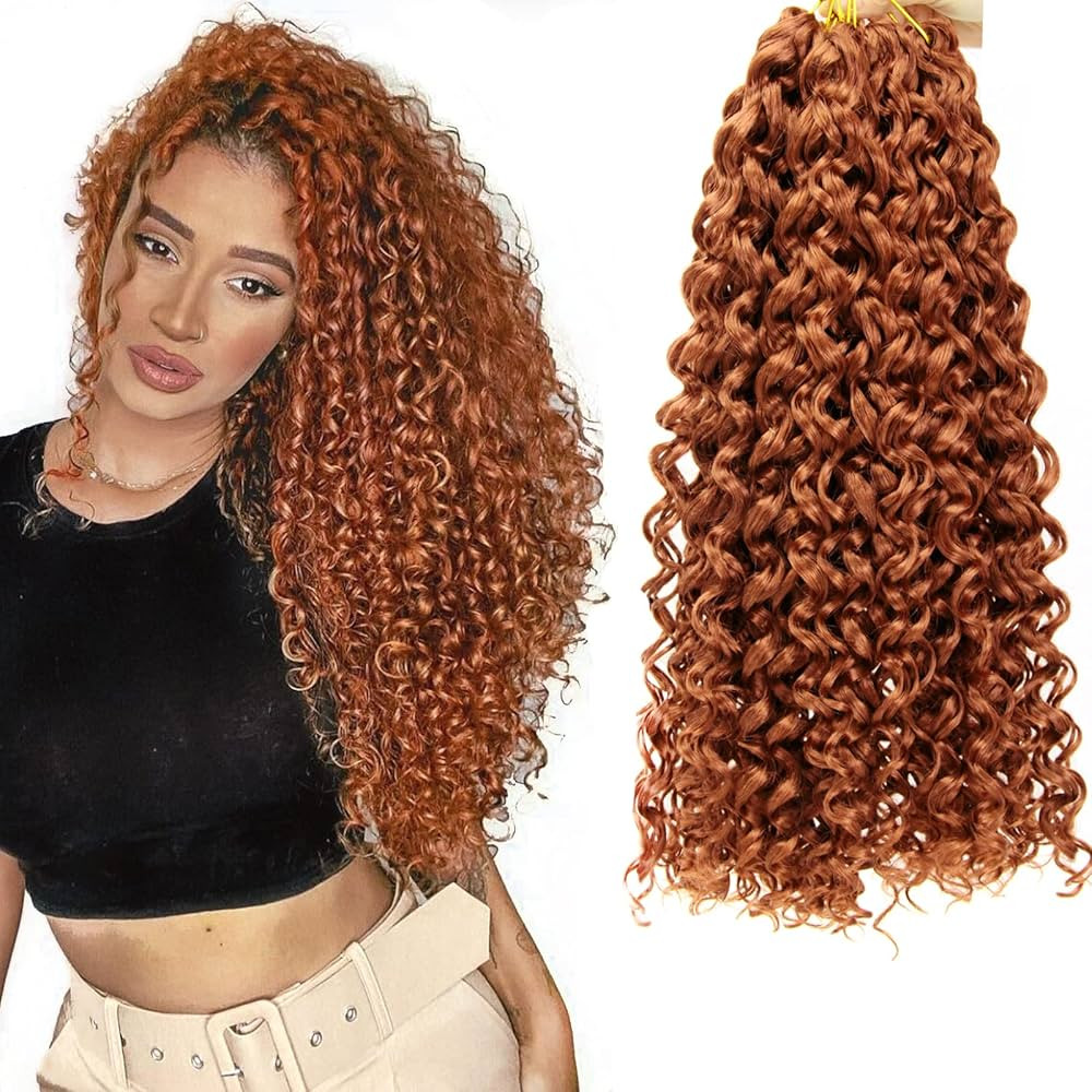 GoGo Curl Crochet hair 18inch Water Wave Crochet hair Synthetic Bohemian Crochet Braid Ginger Dee... | Amazon (US)