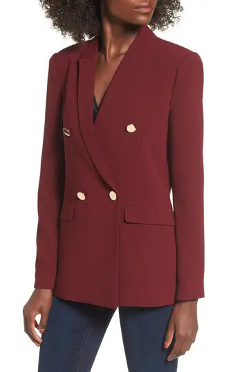 Women's Mural Oversize Double Breasted Blazer, Size X-Small - Burgundy | Nordstrom
