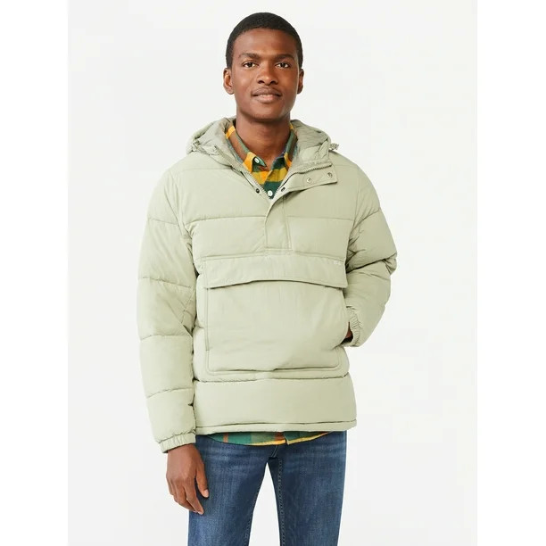 Free Assembly Men's Hoodie Puffer Jacket - Walmart.com | Walmart (US)