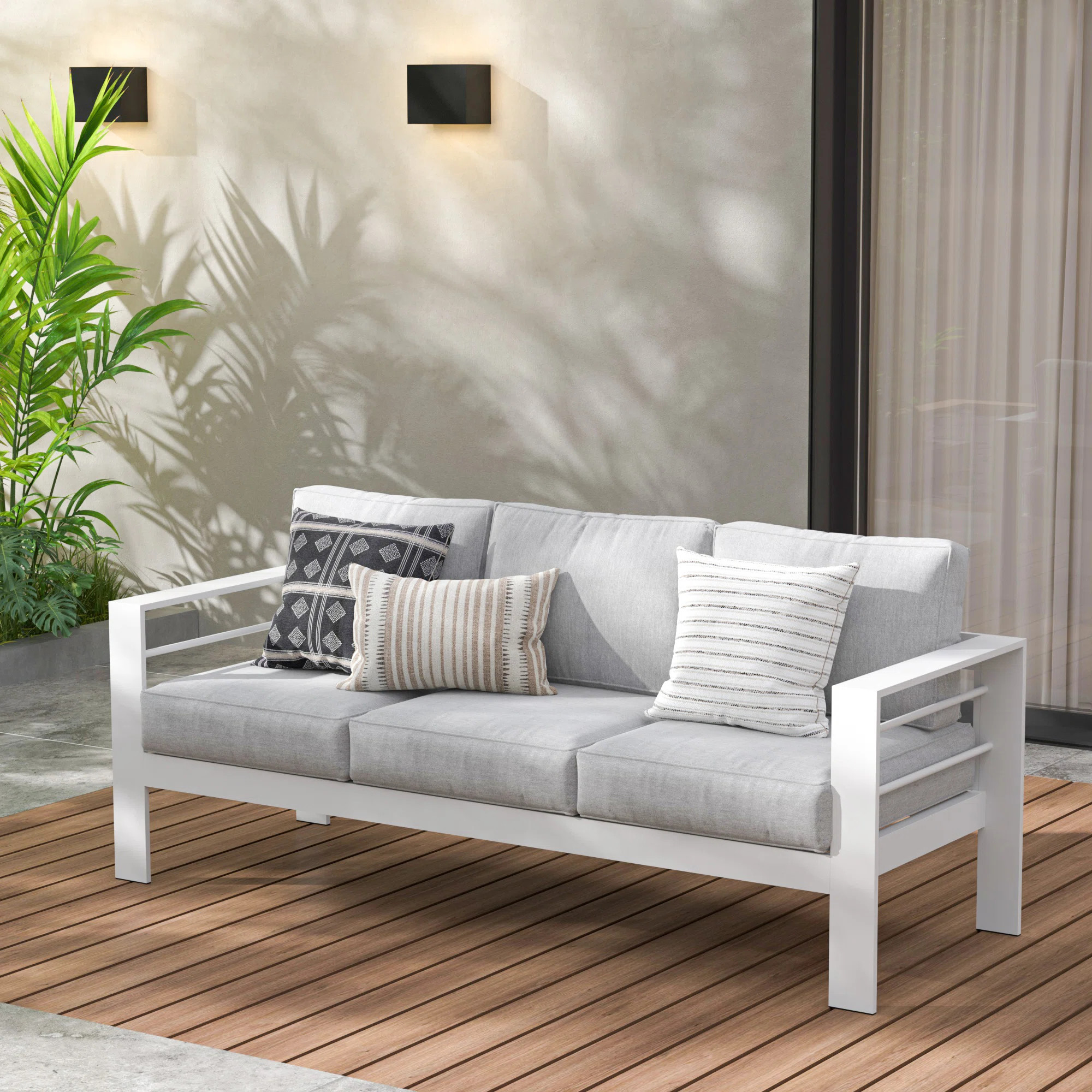 Wade Logan Casilde Aluminum Patio Sofa & Reviews | Wayfair | Wayfair North America