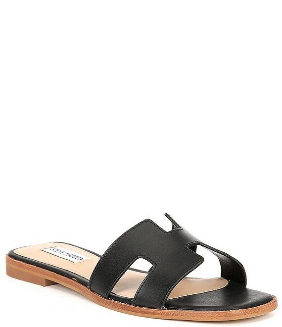 Hadyn Leather Flat Slide Sandals | Dillard's
