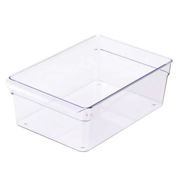 Mainstays Large Fridge Bin, 12x8x4 inches, Clear Plastic - Walmart.com | Walmart (US)