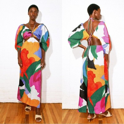 Mara Hoffman Sz xs-s Celia Paloma Abstract Cutout Maxi Dress  | eBay | eBay US