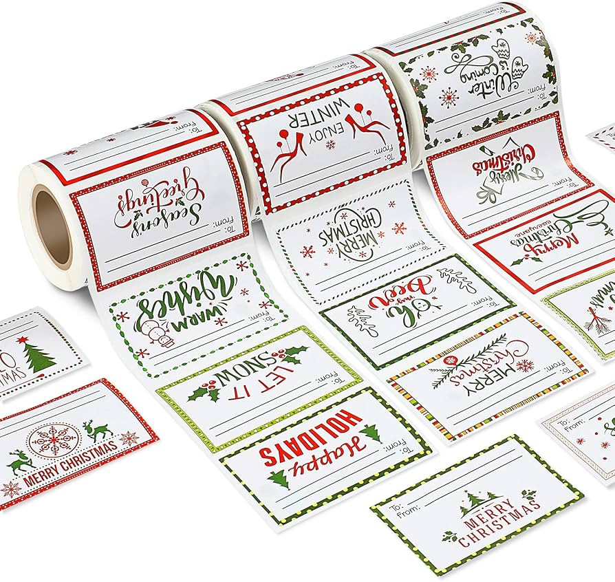Amazon.com : 600 Pieces Christmas Gifts Tags Stickers Christmas Self-Adhesive Name Tags Stickers ... | Amazon (US)
