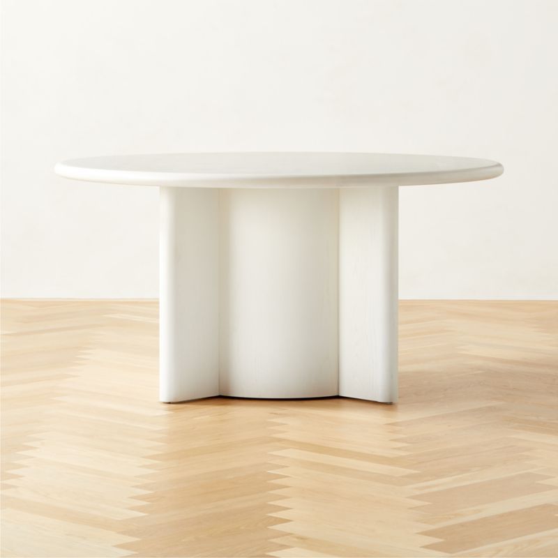Geary Round White Wood Dining Table 60" + Reviews | CB2 | CB2