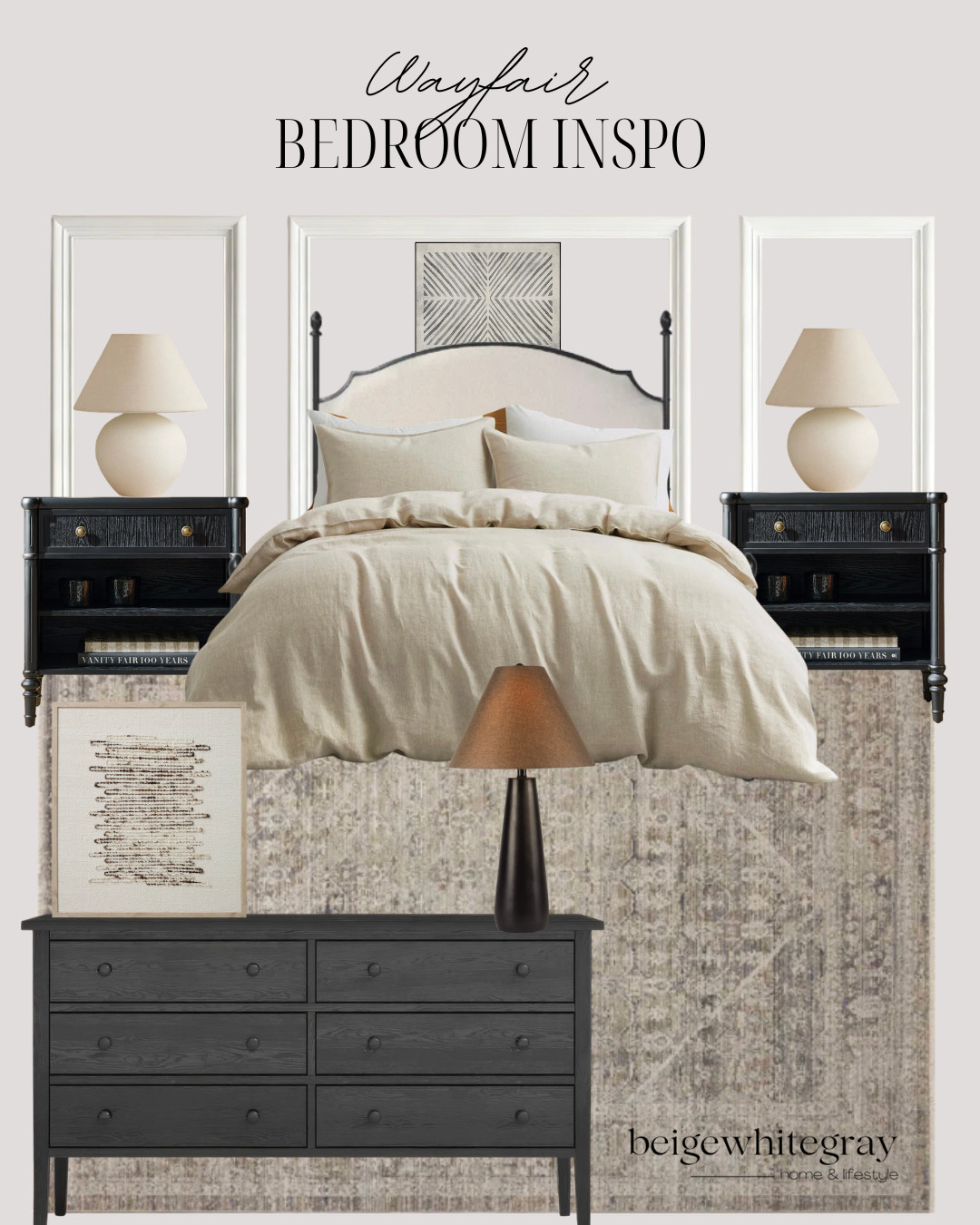 Wayfair neutral bedroom inspiration, cozy bedroom design ideas, organic modern bedroom style, layered bedding neutral tones, black and beige bedroom aesthetic, bedroom furniture styling ideas, calming bedroom color palette, soft minimalist bedroom decor, bedroom refresh inspiration clayfair, modern traditional bedroom design, cozy bed styling ideas, neutral rug bedroom styling, elevated bedroom decor ideas, warm and inviting bedroom space, symmetrical bedroom layout ideas, high-end bedroom look for less, earthy tones bedroom inspiration, bedroom lighting decor ideas, serene master bedroom aesthetic, classic bedroom styling with texture 

 

#LTKHome